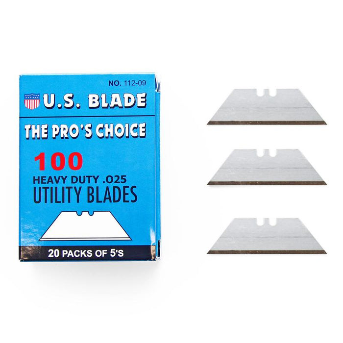 US Blade 100 Heavy Duty .025 Utility Blades - Windows101