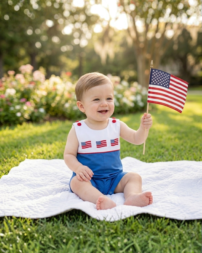 USA Flag Shortalls - Lil Cactus