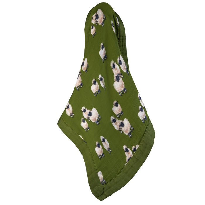 Valais Sheep Mini Lovey Two-Layer Muslin Security Blanket - Babies in Bloom