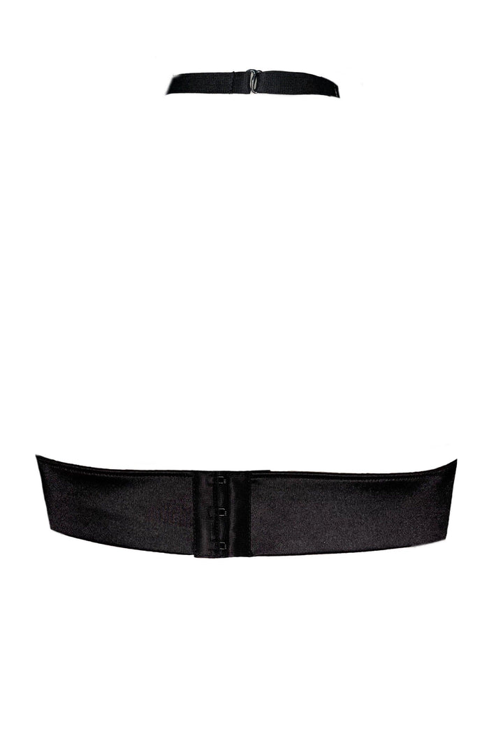 Valessa Gloss Black halter bra - yesUndress