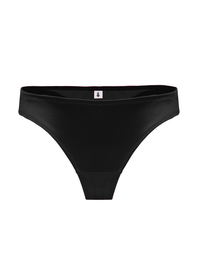 Valjinia Black mid-waisted thongs