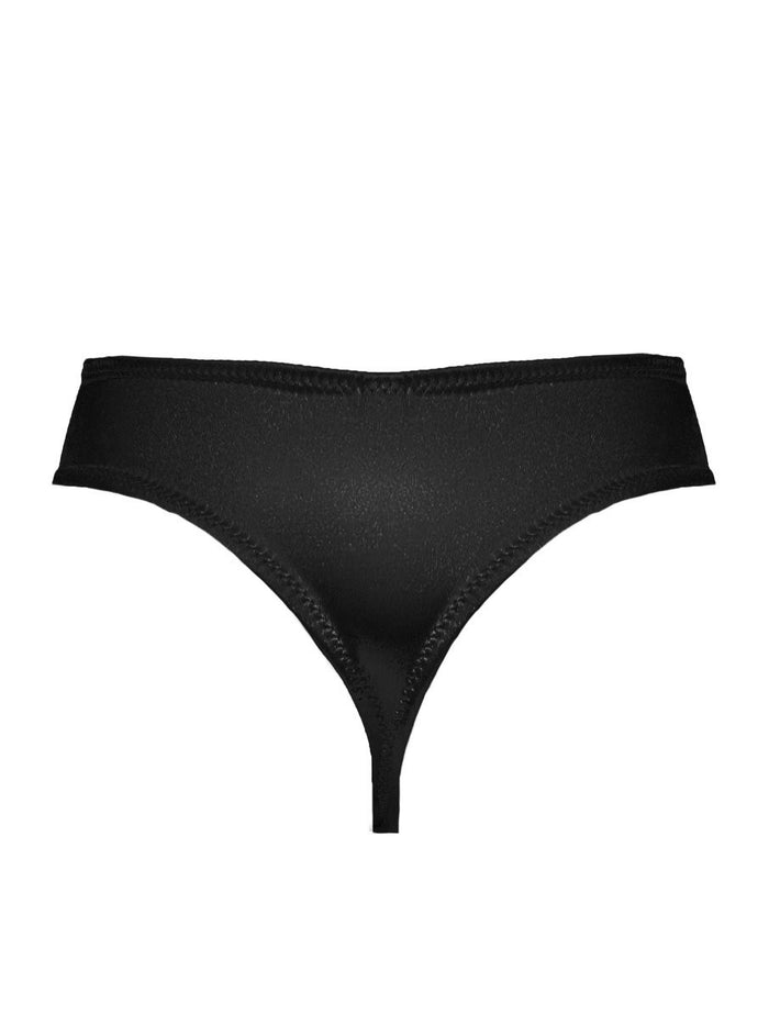 Valjinia Black mid-waisted thongs