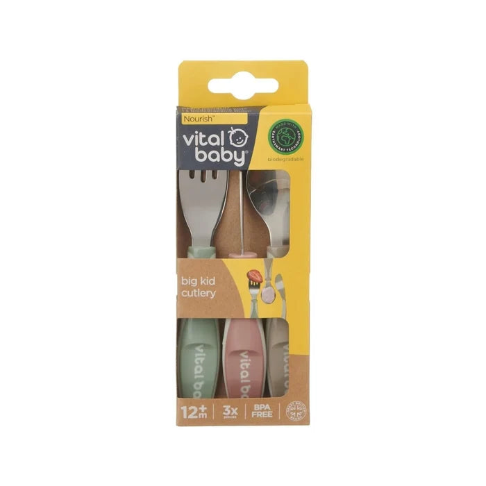 Vital Baby Nourish Big Kid Cutlery Pack of 3 - Natural - ebebek - Black Friday