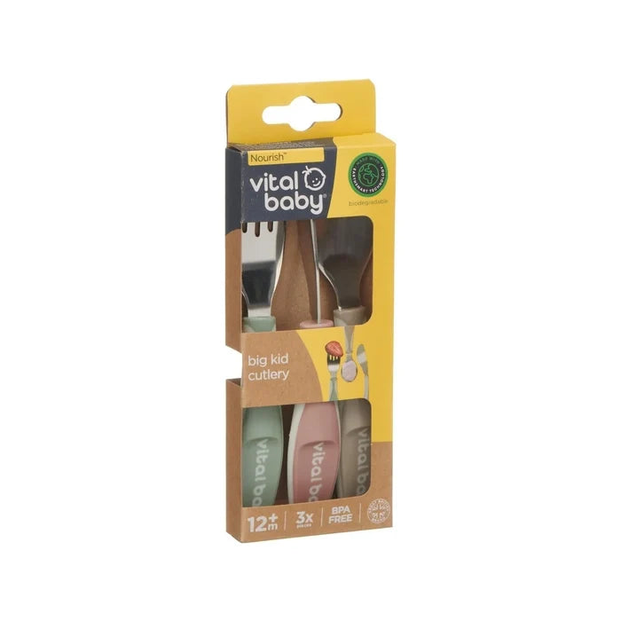 Vital Baby Nourish Big Kid Cutlery Pack of 3 - Natural - ebebek - Black Friday