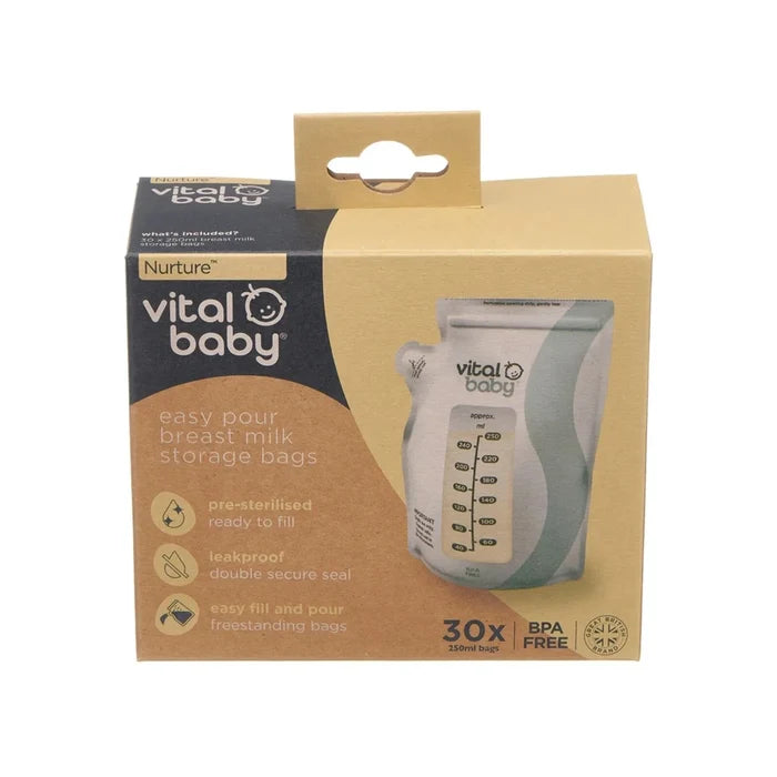 Vital Baby Nurture Easy Pour Breast Milk Storage Bags 30 pcs - ebebek - Black Friday