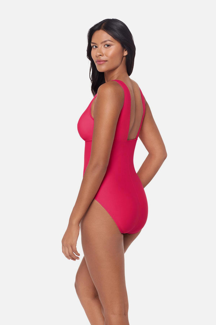 Side view of Wallis One piece in Rosie