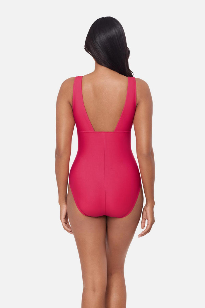 Back view of Wallis One piece in Rosie