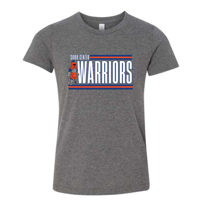 Warriors Scor Lines Deep Heather Charcoal Tee Adult and Youth