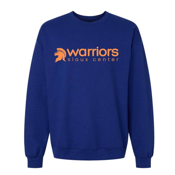 Warriors Sioux Center Modern Fan Deep Royal Gildan Crew