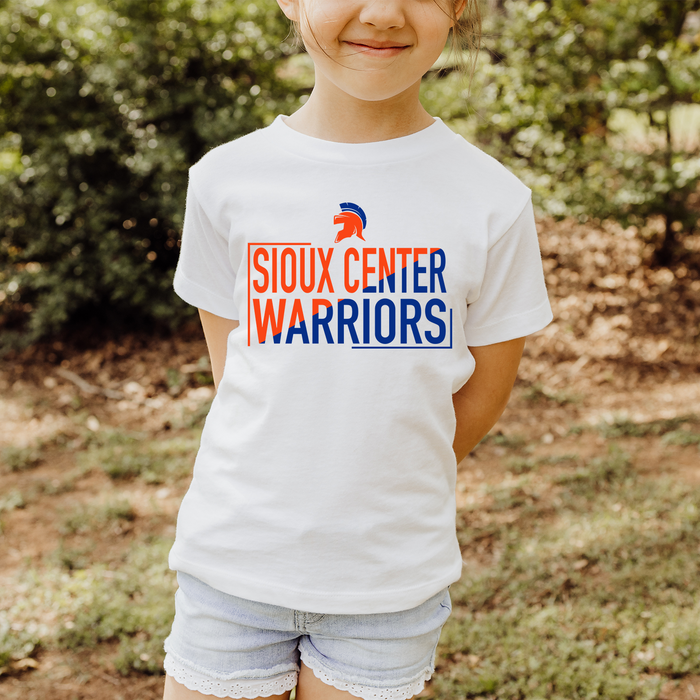 Warriors Slant White Youth and Toddler Tee