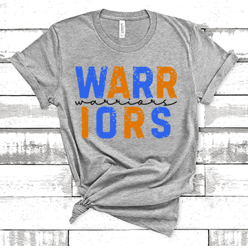 WARRIORS SPLIT -  TEES AND SWEATSHIRTS - YOUTH AND ADULT - GRAY