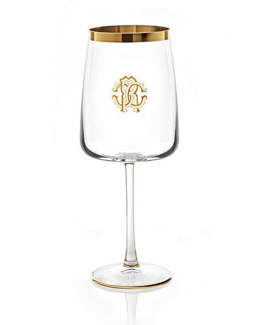 Water Goblet NEW MONOGRAM  Gold H 9", cap. 18.25 oz