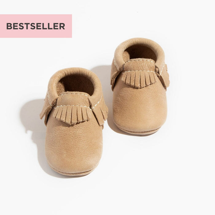 Weathered Brown Moccasin Baby Shoe - Babies in Bloom