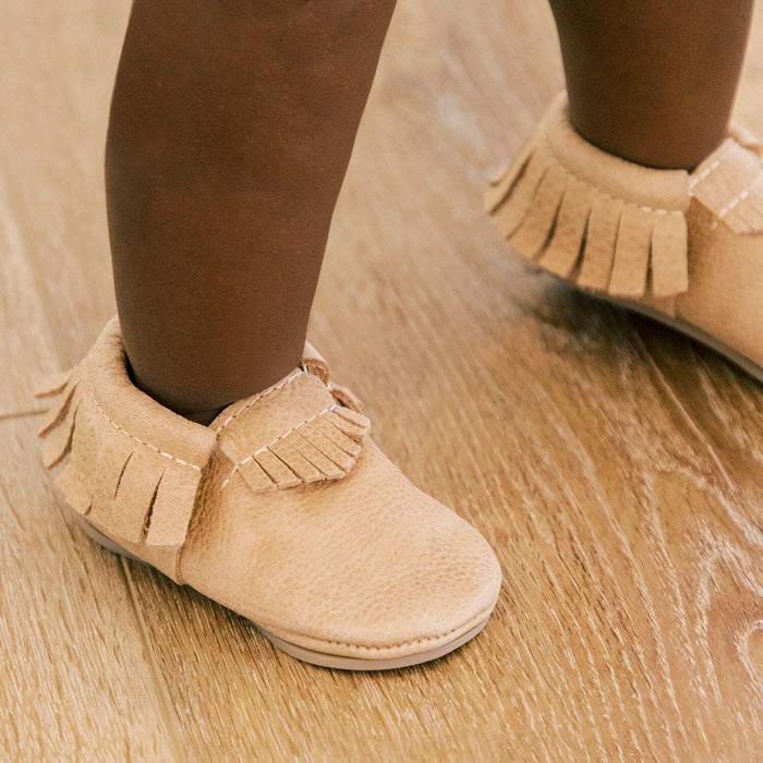 Weathered Brown Moccasin Baby Shoe - Babies in Bloom