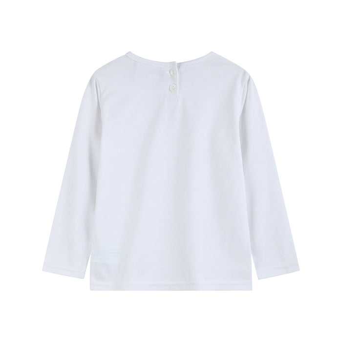 White Cotton Layering Girls Shirt - Lil Cactus