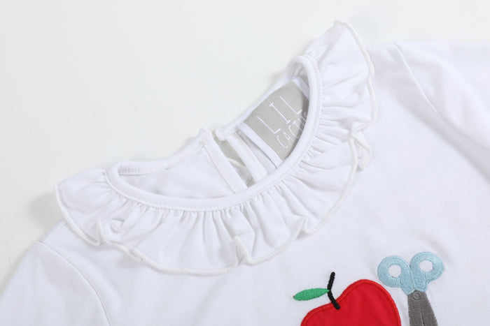 White School Ruffle Top and Blue Skort Set - Lil Cactus