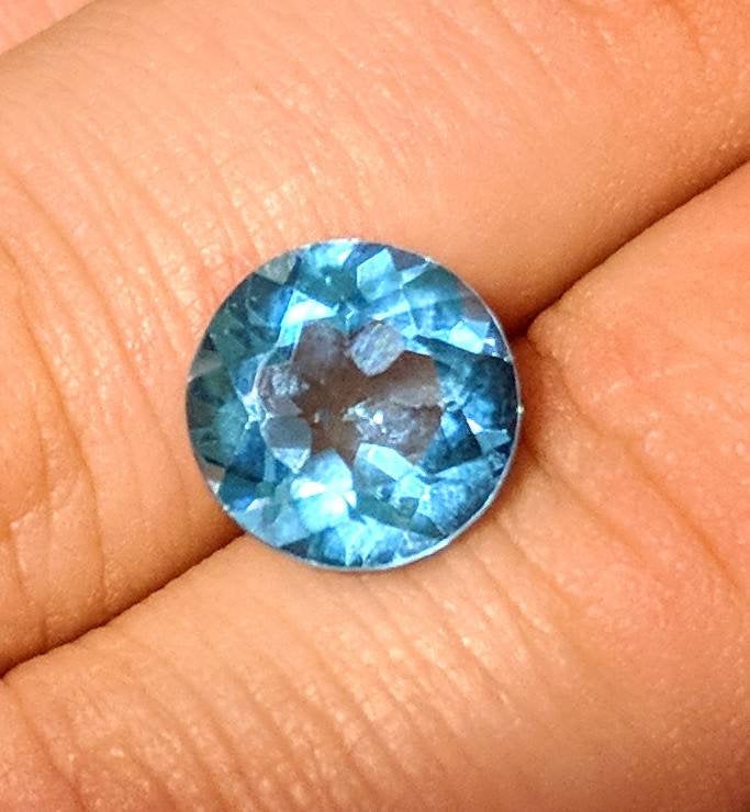 Wholesale, Natural African Swiss Blue Topaz, 4.42ct, 10mm Round, VVS Eye Clean, Loose Stone, Exceptional Color, Unique Stone, Large