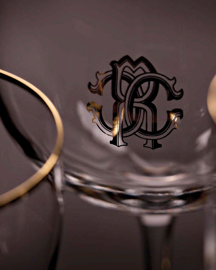 Wine Goblet NEW MONOGRAM  Gold 14.5 oz, H 8.5"