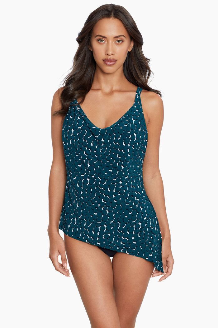 Woman in a tankini top.