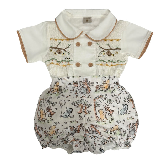 Winnie-The-Pooh Handsmocked Boy Birthday Set