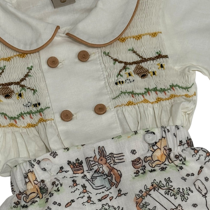 Winnie-The-Pooh Handsmocked Boy Birthday Set