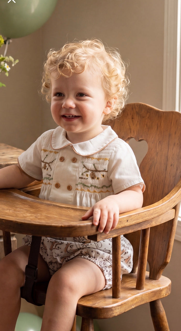 Winnie-The-Pooh Handsmocked Boy Birthday Set