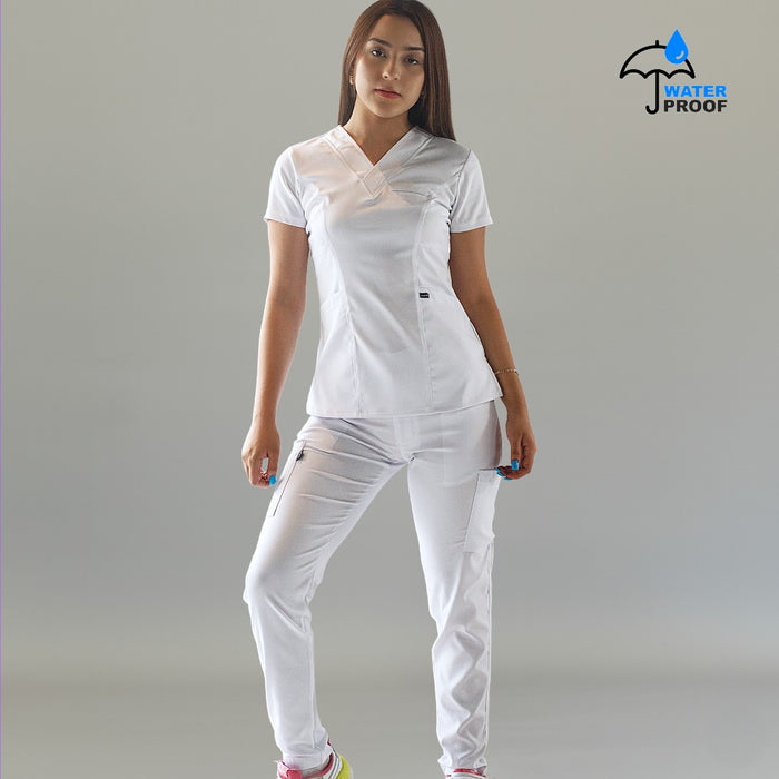 Women's 501 Scrub Top Alviero Stretch White