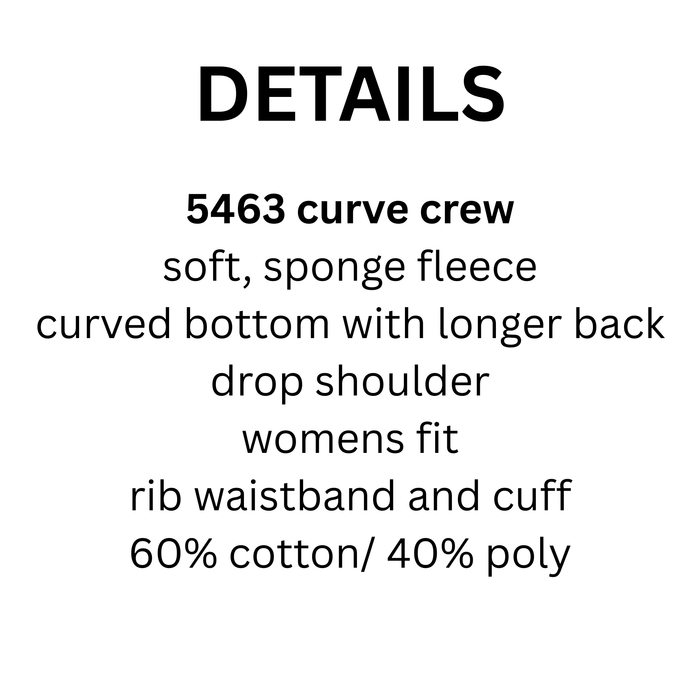 WOMEN'S WHITE CURVE BOTTOM CREW FB MOM SCRIPT SWEATSHIRT PENNANT 5463