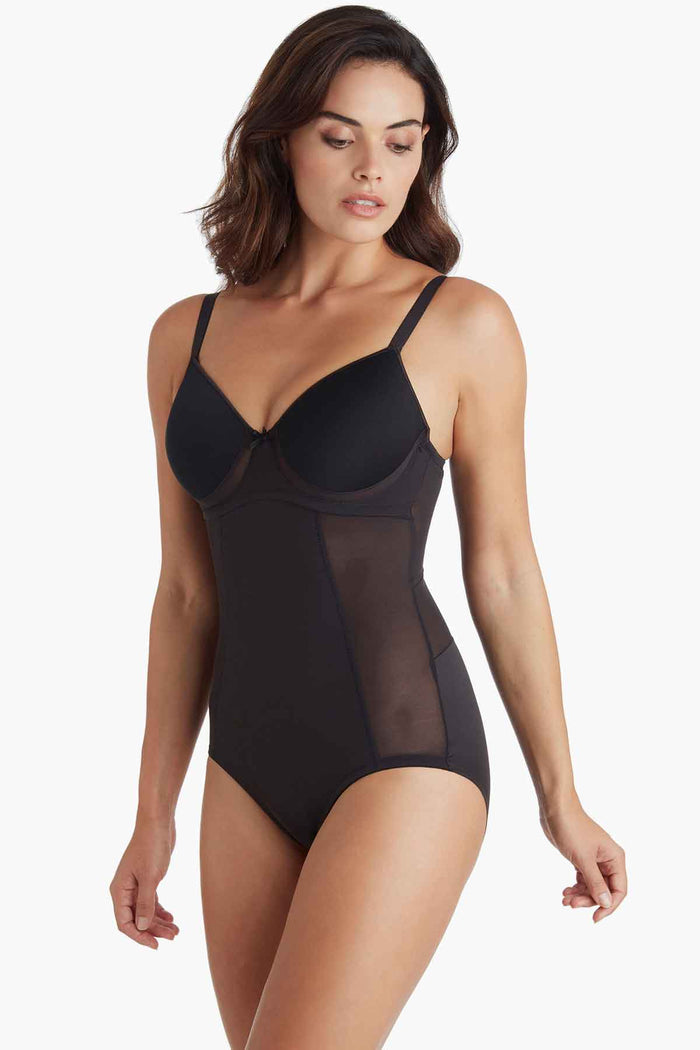Woman wearing low back body briefer