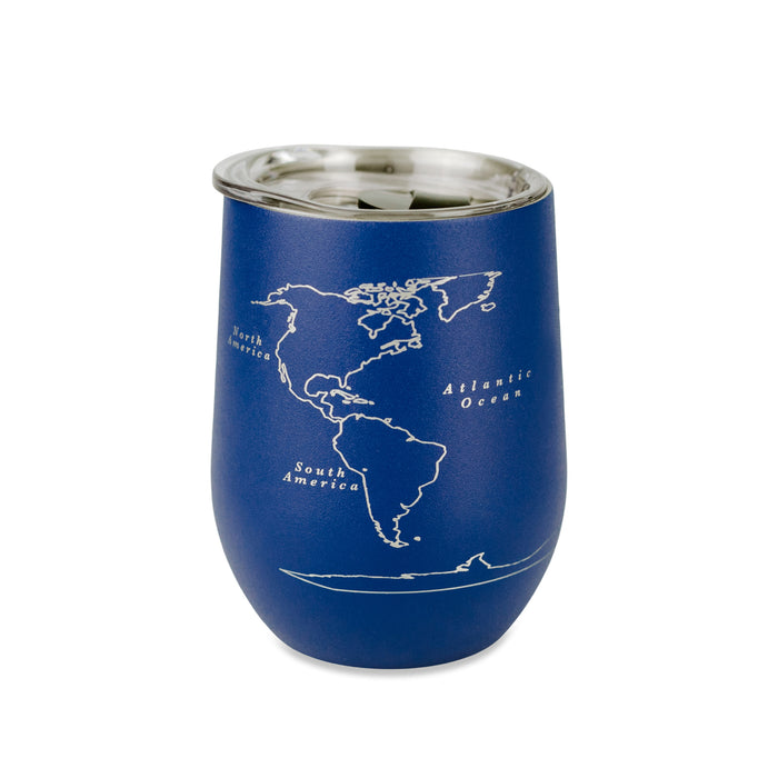 World Map 12 oz Insulated Wine Tumbler - Set of 2