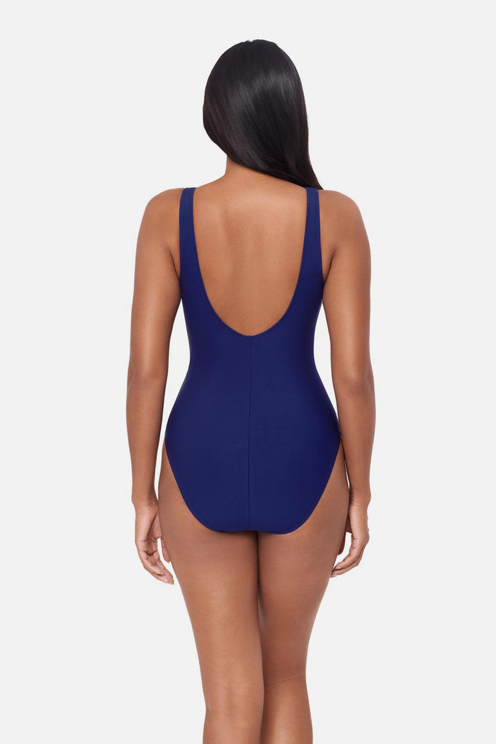 Back view of Yara One Piece Swimsuit in Galaxy