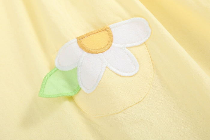 Yellow Daisy Pocketed Smocked Bishop Dress - Lil Cactus