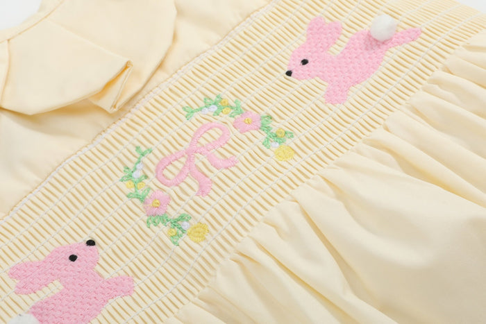 Yellow Petal Collared Smocked Bubble Romper - Lil Cactus