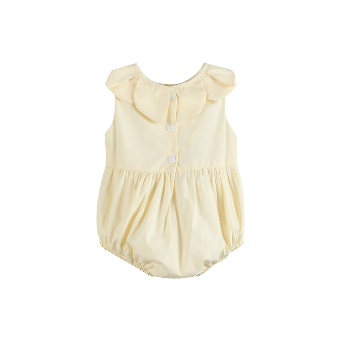 Yellow Petal Collared Smocked Bubble Romper - Lil Cactus