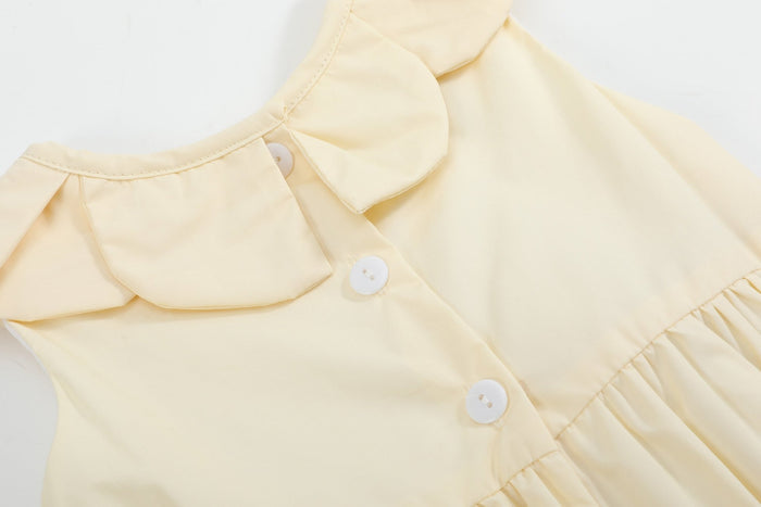 Yellow Petal Collared Smocked Bubble Romper - Lil Cactus