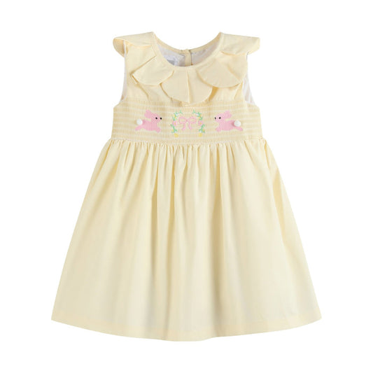 Yellow Petal Collared Smocked Dress - Lil Cactus