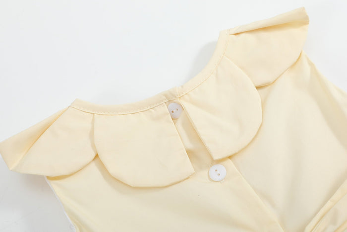 Yellow Petal Collared Smocked Dress - Lil Cactus