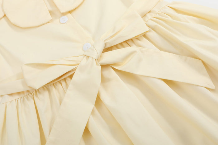 Yellow Petal Collared Smocked Dress - Lil Cactus