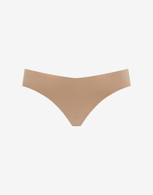 Zero Edge No-Show Thong - Taupe - 50% nylon/50% Spandex - ThirdLove